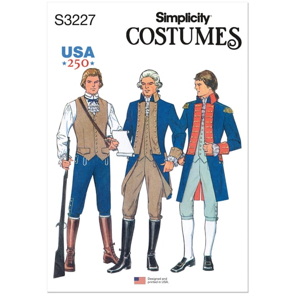 Simplicity Sewing Pattern 3227 - Men's Continental Uniform Costumes, Size: BB (44-52)