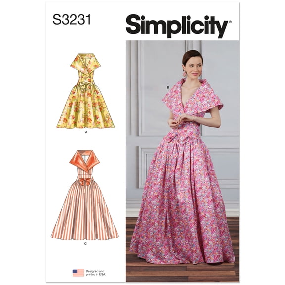 Simplicity Sewing Pattern 3231 - Misses' Drop Waist Dress in Two Lengths, Size: H5(6-14)
