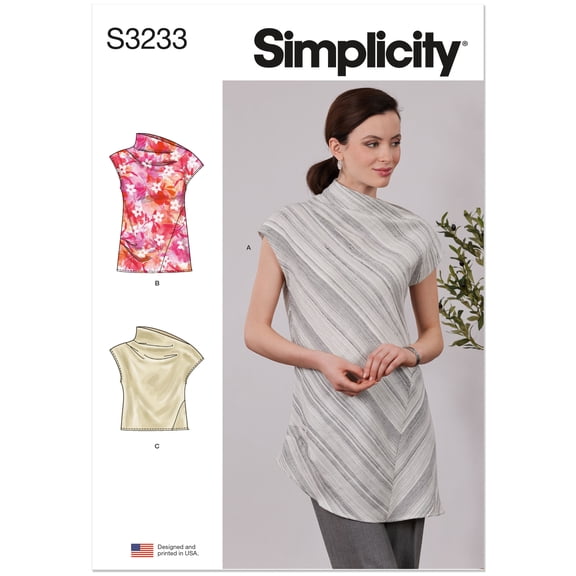Simplicity Sewing Pattern 3233 -Misses' Draped Top in Three Lengths, Size: A(XS-XXL)