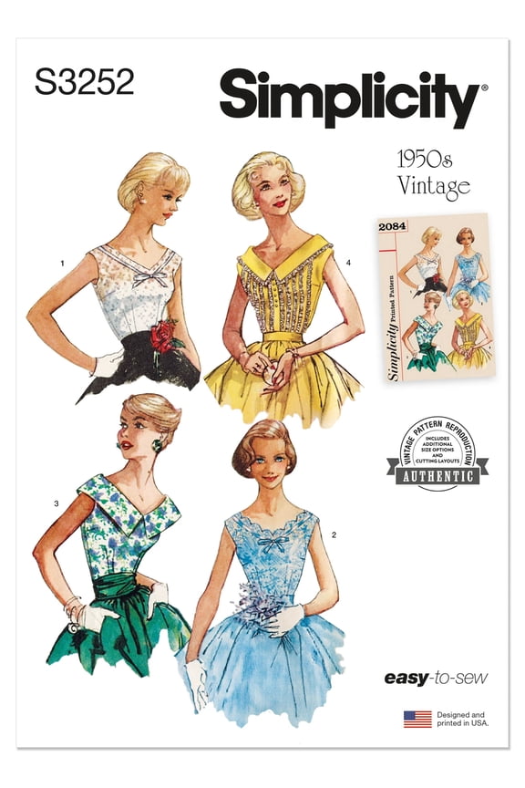 Sewing Pattern 3252 -1950s Misses' Blouse, Size: Y5(18-26)