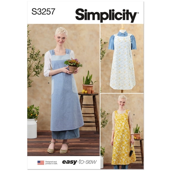 Simplicity Sewing Pattern 3257 - Misses' Cross Back Aprons, Size: A(XS-XXL)