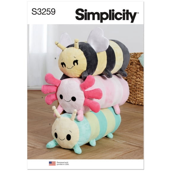 Simplicity Sewing Pattern 3259 - Animal and Insect Plushies, Size: OS(One Size)