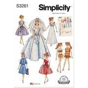 Simplicity Sewing Pattern 3261 - Vintage 11 1/2" Doll Clothes, Size OSOne Size