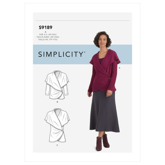 Simplicity Sewing Pattern 9189 Tops, Jackets