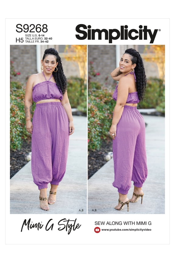 Simplicity Sewing Pattern 9268 Tops, Trousers H5 (6-8-10-12-14)
