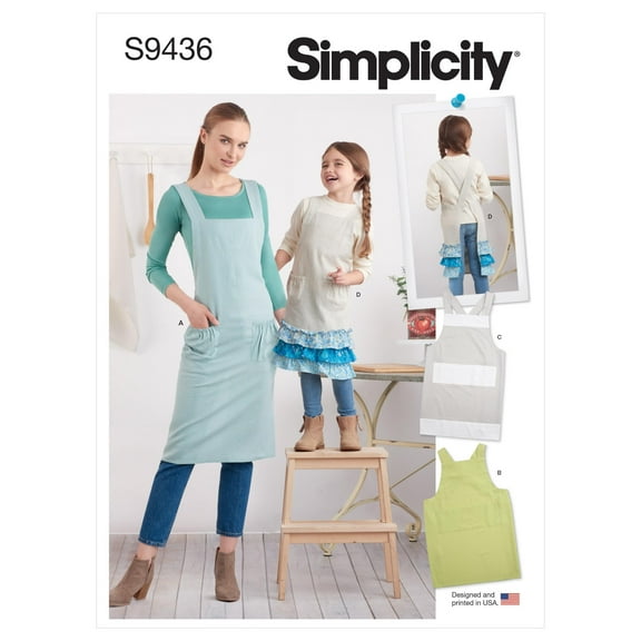 Simplicity Sewing Pattern 9436 Aprons A (XS - L / XS - XL)