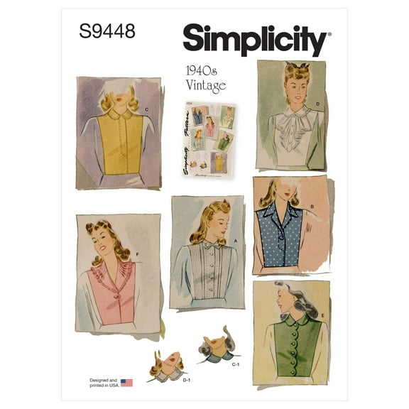 Simplicity Sewing Pattern 9448 Tops, Accessories A (S-M-L)