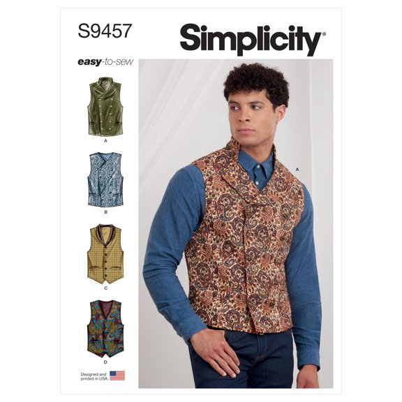 Simplicity Sewing Pattern 9457 Waistcoats AA (34-36-38-40-42)