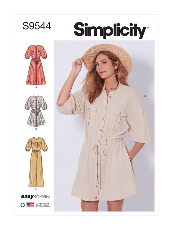 Sewing Pattern 9544 - Jumpsuits and Dresses for Women - H5 (6-8-10-12-14) - Easy