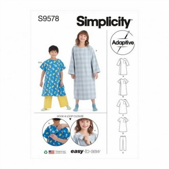 Simplicity Sewing Pattern 9578 Pyjamas K5 (7-8-10-12-14)
