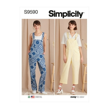 Simplicity Sewing Pattern 9590 - Misses' Overalls, Size: A (XS-XL)