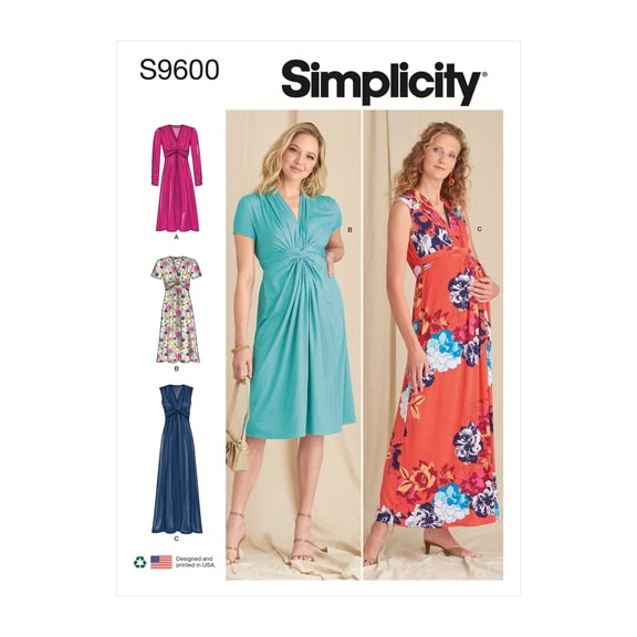 Simplicity Sewing Pattern 9600 - Misses' Knit Dresses, Size: U5 (16-18-20-22-24)