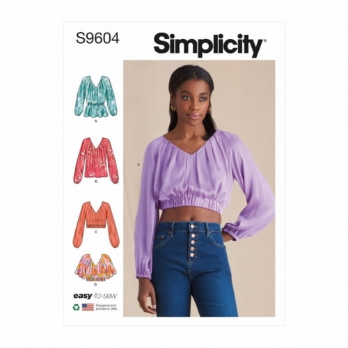 Simplicity Sewing Pattern 9604 Tops H5 (6-8-10-12-14)