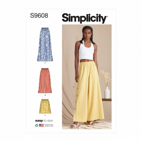 Simplicity Sewing Pattern 9608 Trousers, Skirts D5 (4-6-8-10-12)