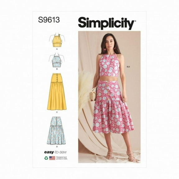 Simplicity Sewing Pattern 9613 Tops, Skirts R5 (14-16-18-20-22)