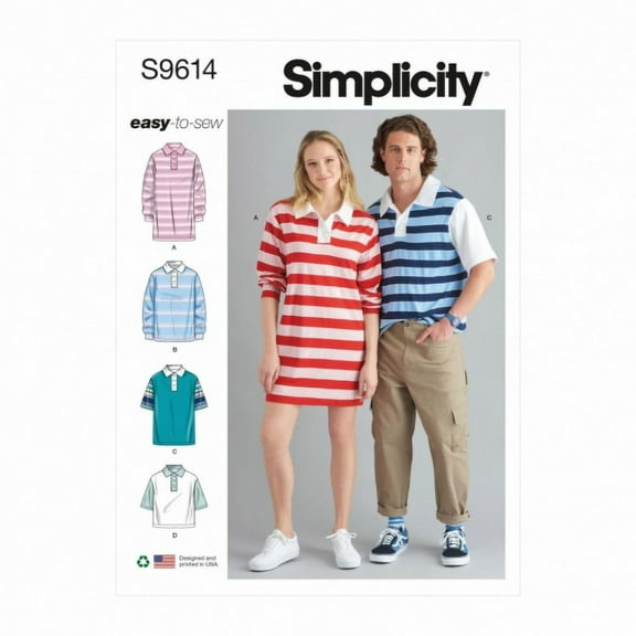 Simplicity Sewing Pattern 9614 Tops A (XXS-XS-S-M-L-XL-XXL)