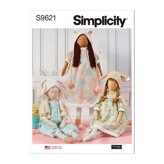 Simplicity Sewing Pattern 9621 Toys, Doll Clothes OS (One Size Only)