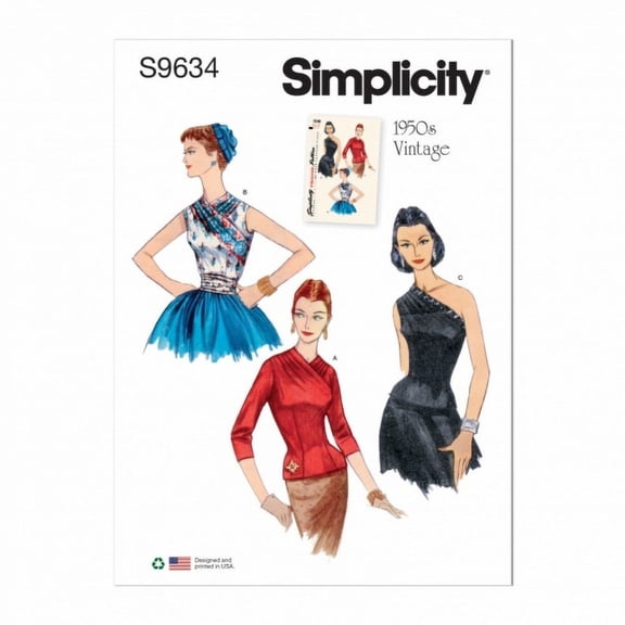 Simplicity Sewing Pattern 9634 Tops H5 (6-8-10-12-14)
