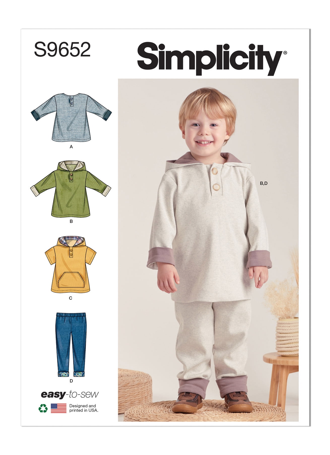 Simplicity Sewing Pattern 9652 - Toddlers' Tops and Pants, Size: A (1/2-4)