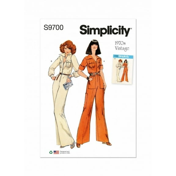 Simplicity Sewing Pattern 9700 Vintage Style, Jumpsuits K5 (8-10-12-14-16)
