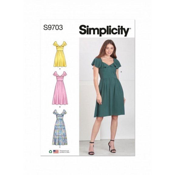 Simplicity Sewing Pattern 9703 Dresses D5 (4-6-8-10-12)