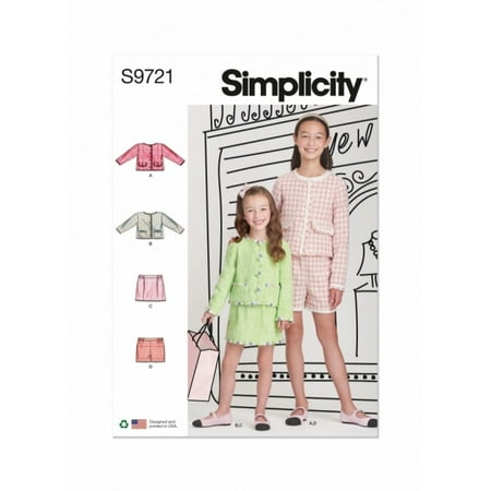 Simplicity Sewing Pattern 9721 Jackets, Skirts, Shorts K5 (7-8-10-12-14)