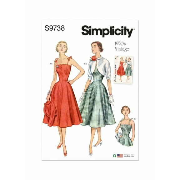 Simplicity Sewing Pattern 9738 Vintage Style, Dresses, Jackets U5
