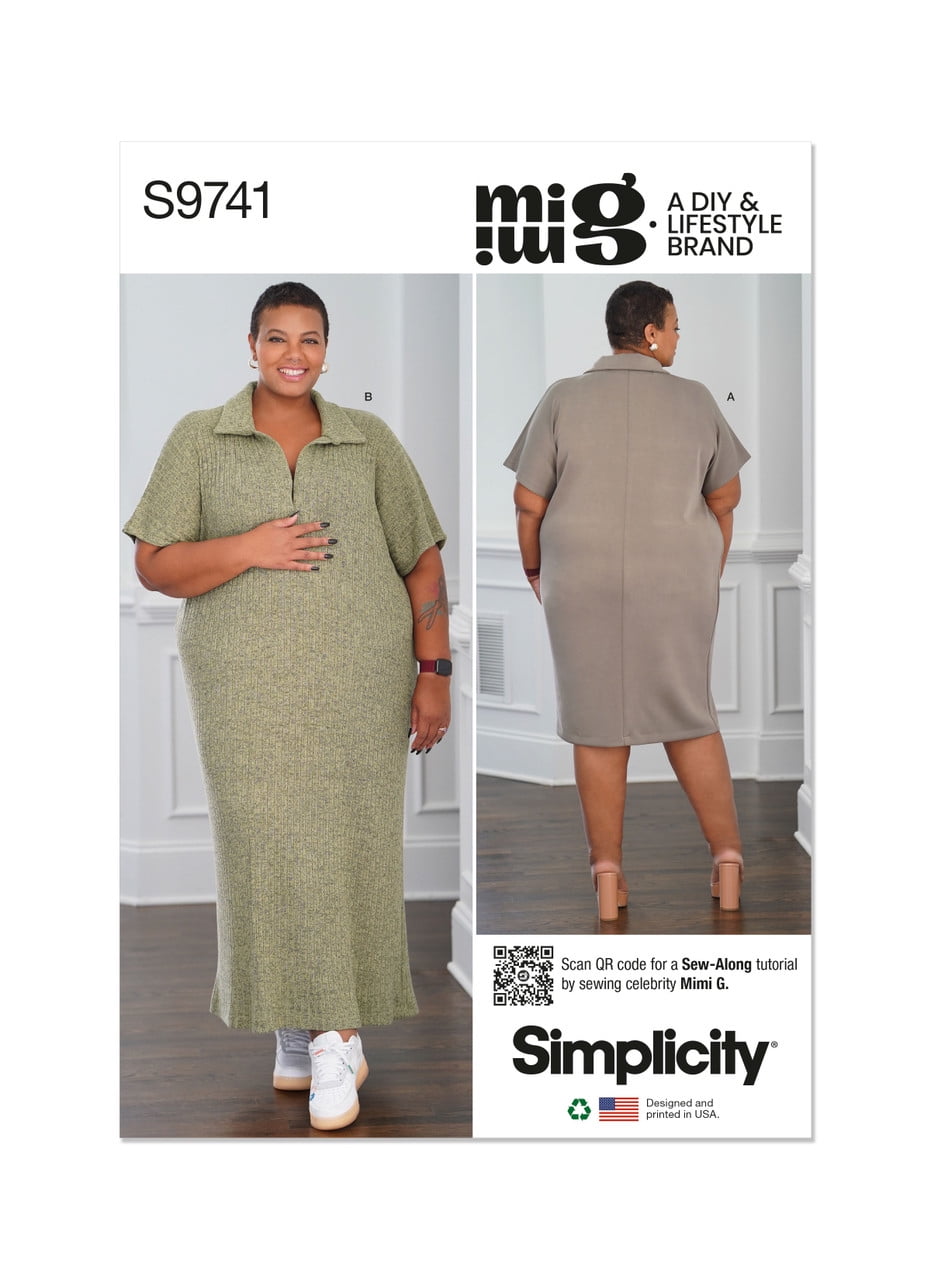 Simplicity Sewing Pattern 9741 Dresses W3 (30W-32W-34W-36W-38W ...