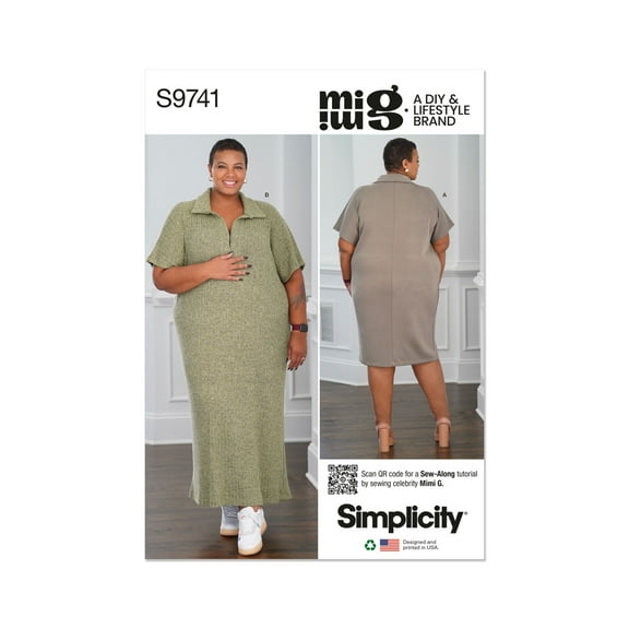 Simplicity Sewing Pattern 9741 Dresses W3 (30W-32W-34W-36W-38W)