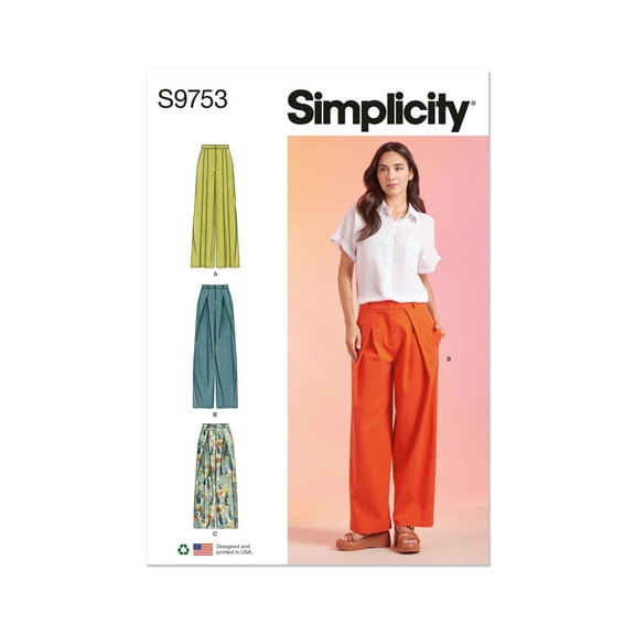 Simplicity Sewing Pattern 9753 - Misses' Pants, Size: D5 (4-6-8-10-12)