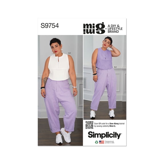 Simplicity Sewing Pattern 9754 Tops, Trousers Y5 (18-20-22-24-26)
