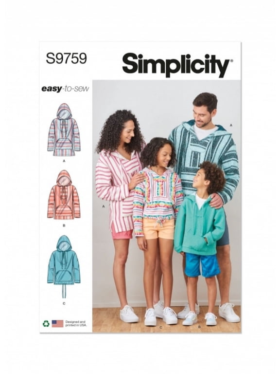 Sewing Pattern 9759 Hoodies, Sweaters A (XS - L / XS - XL)
