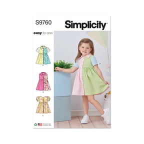 Simplicity Sewing Pattern 9760 - Toddlers' Dress with Sleeve Variations, Size: A (1/2-1-2-3-4)