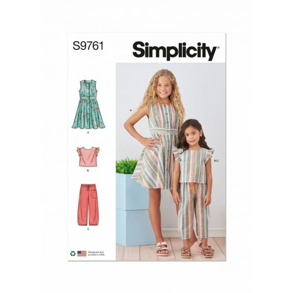Simplicity Sewing Pattern 9761 Dresses, Tops, Trousers HH (3-4-5-6)