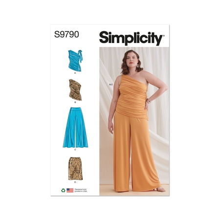 Simplicity Sewing Pattern 9790 - Tops, Trousers and Skirts for Women - W2 (20W-22W-24W-26W-28W) - Intermediate