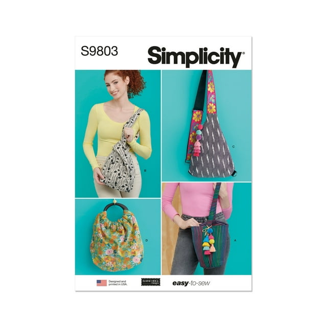 Simplicity Sewing Pattern 9803 - Bags in Four Styles by Elaine Heigl Designs, Size: OS (One Size)