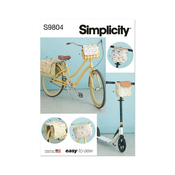 Simplicity Sewing Pattern 9804 - Bicycle Baskets, Bags and Panniers, Size: OS (One Size)