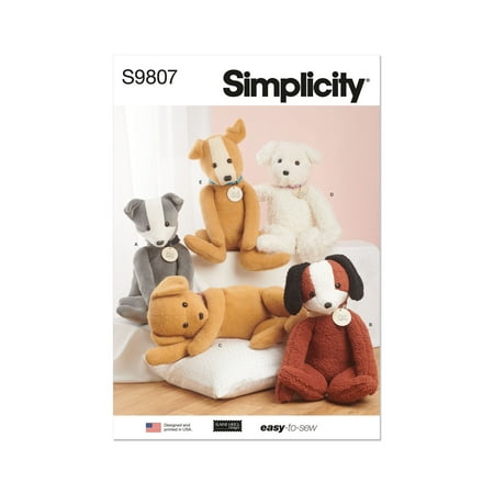 Simplicity Sewing Pattern 9807 - Poseable Plush Animals by Elaine Heigl Designs, Size: OS (One Size)