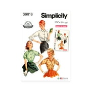 Simplicity Sewing Pattern 9818 - Tops and Vintage Style for Women - R5 14-16-18-20-22 - Easy