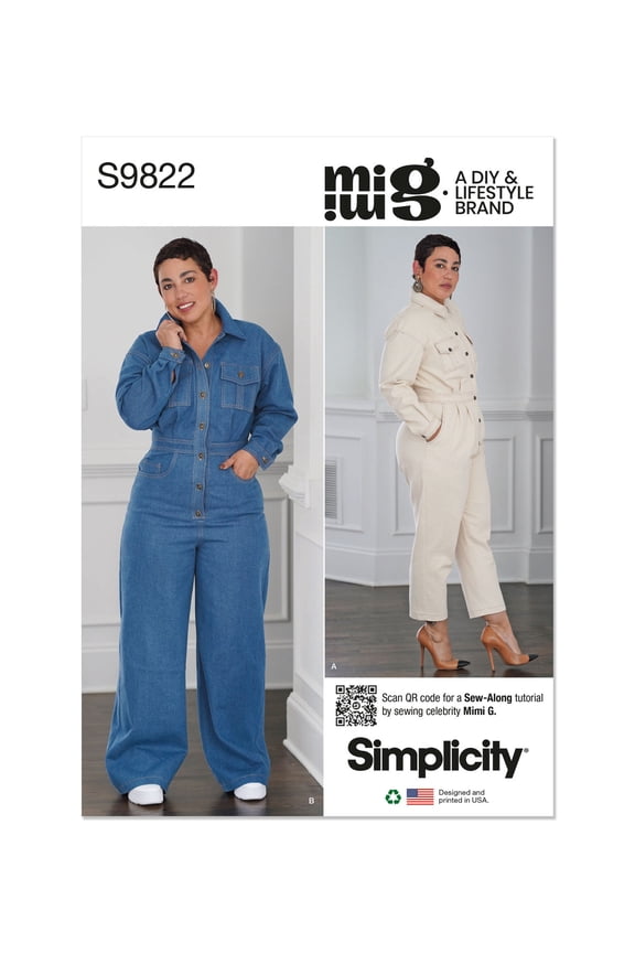 Sewing Pattern 9822 - Misses' Jumpsuits by Mimi G Style, Size: K5 (8-10-12-14-16)
