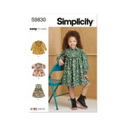 Simplicity Sewing Pattern 9830 - Dresses for Kids - A 3-4-5-6-7-8 - Easy