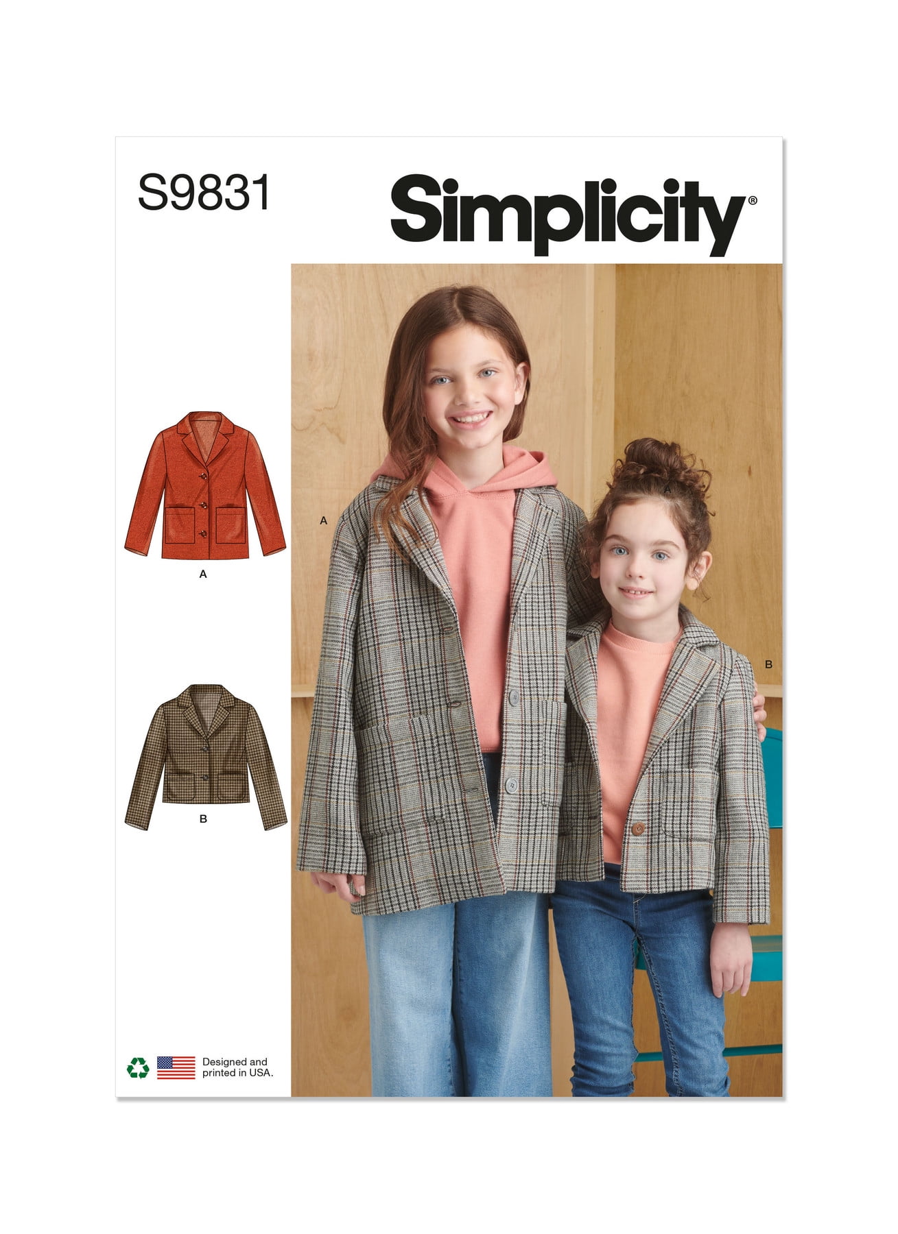 Simplicity Paper Sewing Pattern 9831 - Jackets for Kids, Teenagers ...