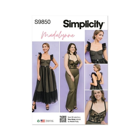 Simplicity Sewing Pattern 9850 - Misses' and Women's Dress and Jumpsuit by Madalynne Intimates, C
