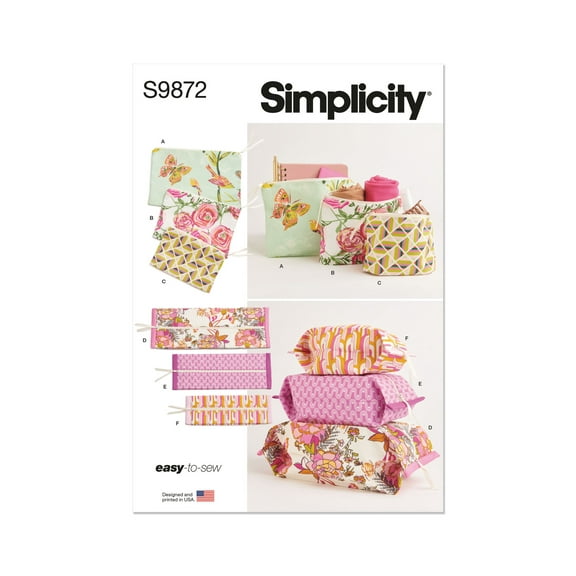 Simplicity Sewing Pattern 9872 - Zipper Cases, Size: OS (One Size)