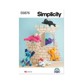 Simplicity Sewing Pattern 9876 - Plush Dinosaurs and Dragons by Carla Reiss Design, Size: OS (One Size)