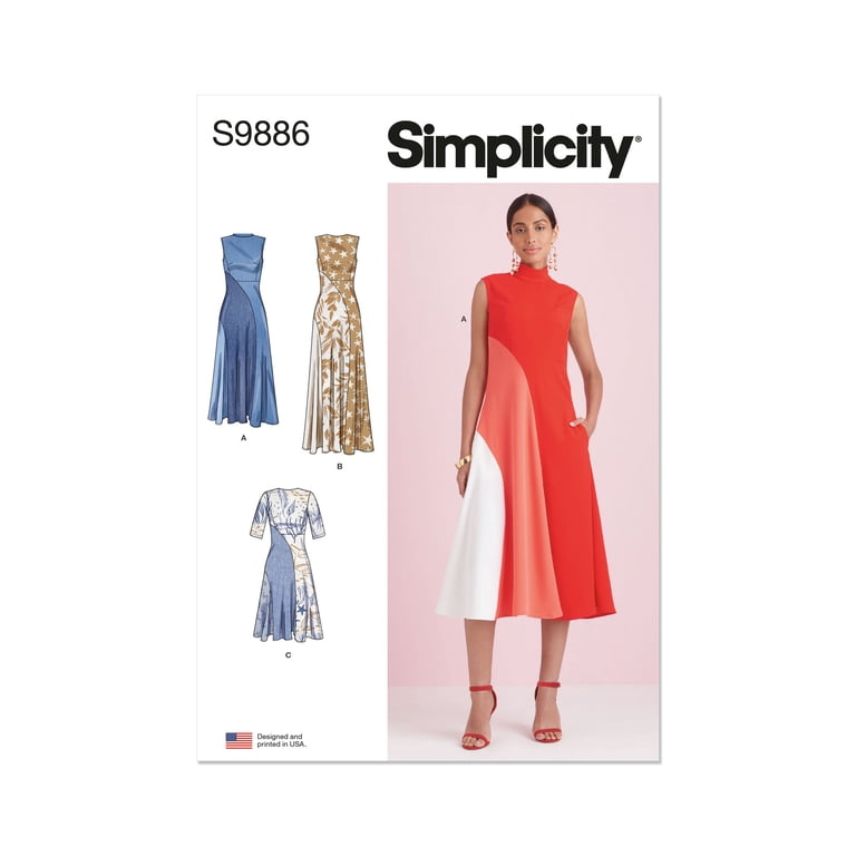 Simplicity Sewing Pattern 9886 - Misses' Dress with Length Variations,  Size: D5 (4-6-8-10-12) - Walmart.com