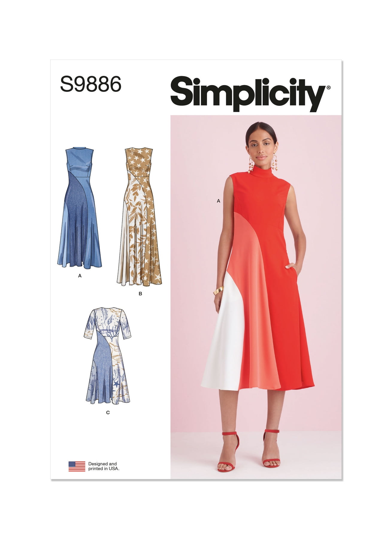 Simplicity Sewing Pattern 9886 - Misses' Dress with Length