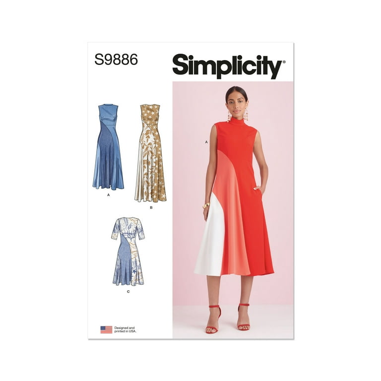 Simplicity Sewing Pattern 9886 - Misses' Dress with Length