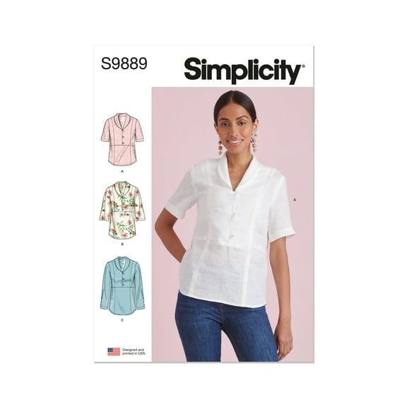 Simplicity Sewing Pattern 9889 - Misses' Tops, Size: P5 (12-14-16-18-20)