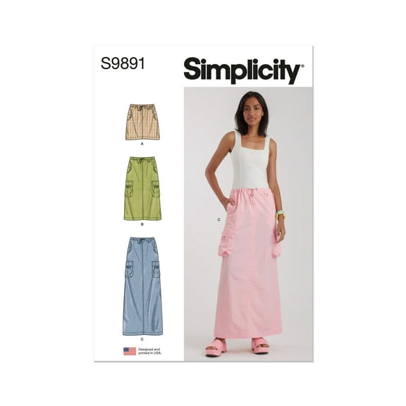 Simplicity Sewing Pattern 9891 - Misses' Skirt In Three Lengths, Size: U5 (16-198-20-22-24)